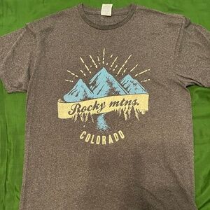 Rocky Mountains Colorado Graphic Tee - Gray, Men’s Large